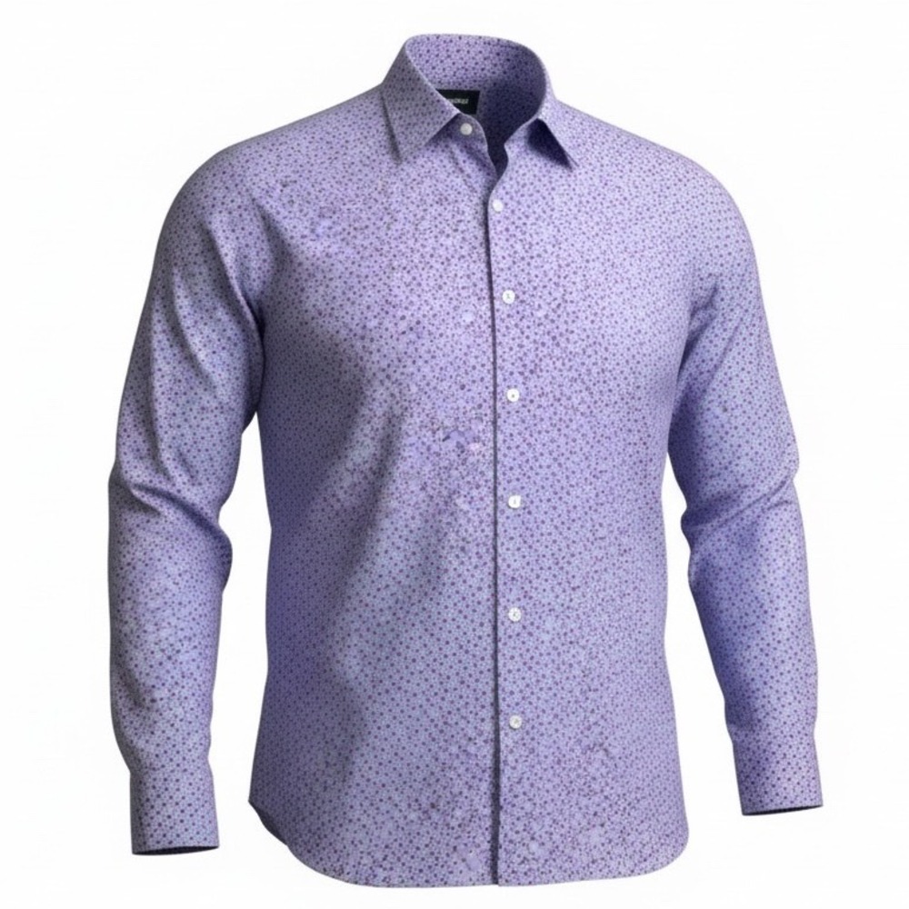 Bonobos XXL Slim Fit Floral Dress Shirt Lavender Purple Button Up Men Euro Style